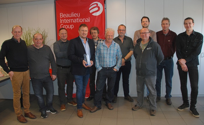 2019年2月20日，Beaulieu纤维国际项目组出席颁奖典礼。©Beaulieu国际集团