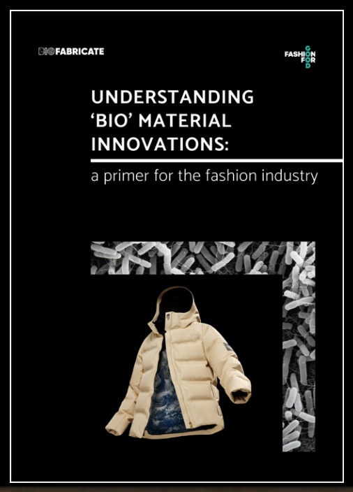 '了解生物材料创新：时装界报告的底漆。©生物缔言